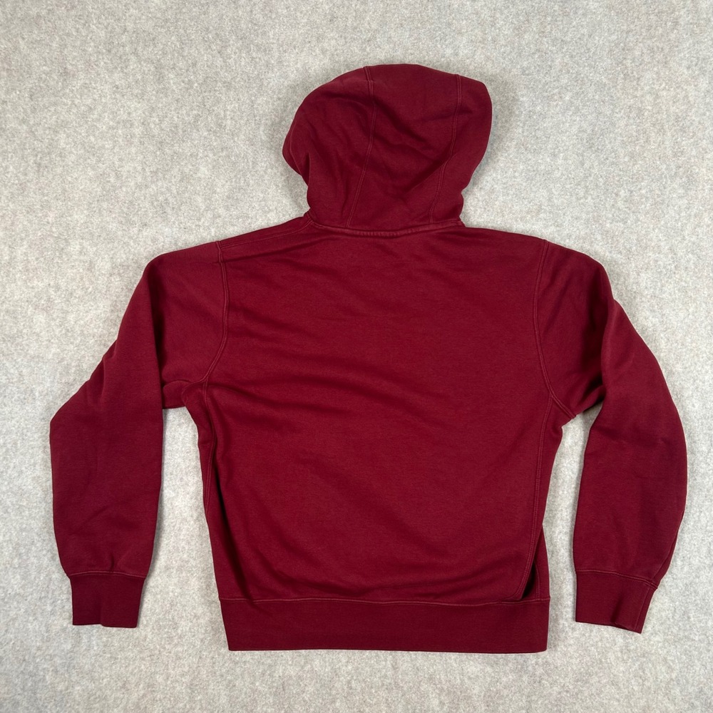 Nike Hoodie Mens Small Burgundy Rose Swoosh Embroidered Fleece Pullover 1036 - Picture 7 of 8